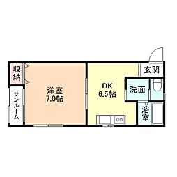 Ａ−ＬＩＦＥ町村 1階1DKの間取り