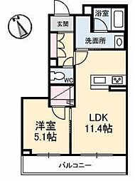 リーストソフィア 1LDKの間取図画像