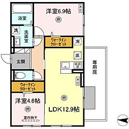 D-ROOM すまいる 2LDKの間取図画像