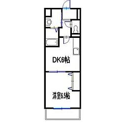 ノースエスペランサ 1DKの間取図画像