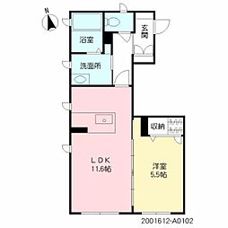 Ｖｉｖａｃｅ 1階1LDKの間取り