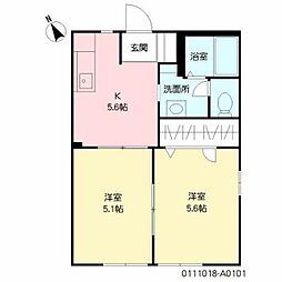 ブランセル 2Kの間取図画像
