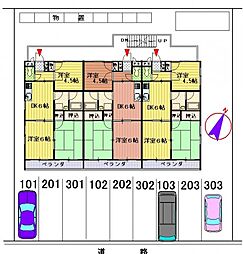 エスポワール 2階3DKの間取り