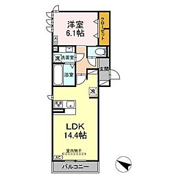 JR東海道本線 浜松駅 バス12分 遠鉄バス　中野町磐田線/　大蒲西下車 徒歩5分の賃貸アパート 3階1LDKの間取り