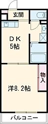 パークサイド姫路 1DKの間取図画像