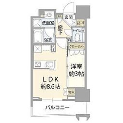 エクセレントザタワー 1LDKの間取図画像