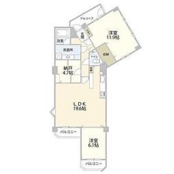 グローリアスヒルズ和合 3階2SLDKの間取り