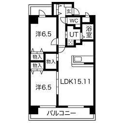 グレイス泉 2LDKの間取図画像