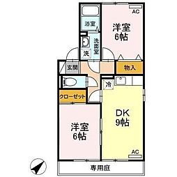 グレース21 2DKの間取図画像