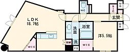 熊本市電A系統 辛島町駅 徒歩3分の賃貸マンション 9階1LDKの間取り