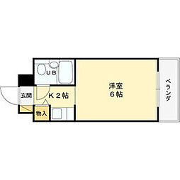 インペリアル関西エアポートB棟 1Kの間取図画像