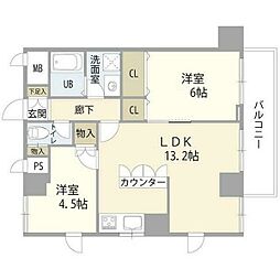ライオンズマンション方南町駅前 2階2LDKの間取り