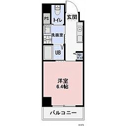 ワイズタワー新栄 5階1Kの間取り