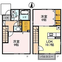 アグリ フォーリオ 1階2LDKの間取り