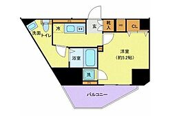 ジェノヴィア渋谷笹塚スカイガーデン 11階1Kの間取り
