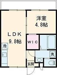 Modern Palazzo矢上 1階1LDKの間取り