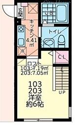 リベルテ相模原 1階1Kの間取り