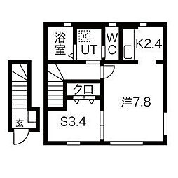 Bonheur常盤台A棟 2階1SKの間取り