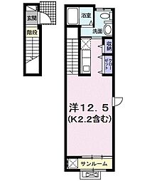 シルフィード八雲　I 2階ワンルームの間取り