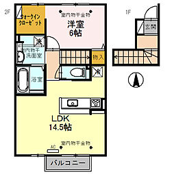 若桜野 1LDKの間取図画像