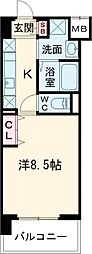 フィオレ・レジデンス出島海岸通 1Kの間取図画像