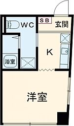 片原町テラス 4階1Kの間取り