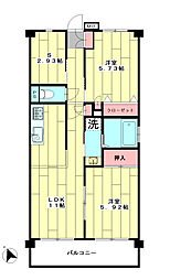 フラワーハイツ 2SLDKの間取図画像