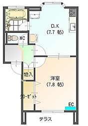 コーポすまいる 1階1DKの間取り