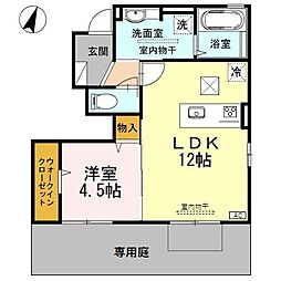 パルティール 1LDKの間取図画像