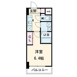 エスリードレジデンス大阪福島フロント 1Kの間取図画像