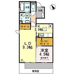 D-room望 1LDKの間取図画像