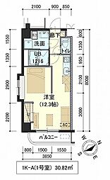 しゃとれ・向山 ワンルームの間取図画像