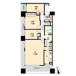 ドゥーエ仙台イースト 3LDKの間取図画像