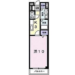 プロムナードセリカ 1Kの間取図画像