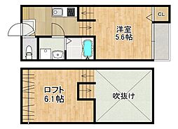 MODERN PALAZZO Isahaya io 2階1SKの間取り