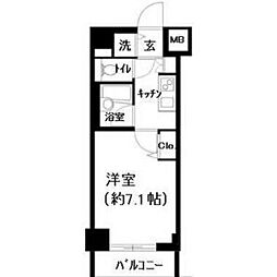 プレスタイル森下 1Kの間取図画像