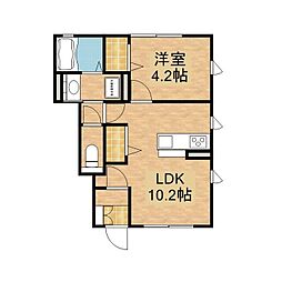 サンパティークＢ 1階1LDKの間取り