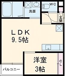 GRANDTICエスポワール 1LDKの間取図画像