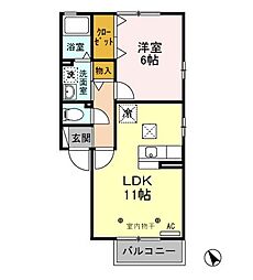 フォレスト・コート　Ｂ/Ｃ 1階1LDKの間取り