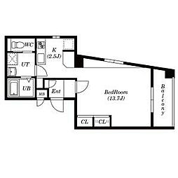H.A.Y 1Kの間取図画像