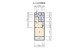 エール白須賀II 2階2Kの間取り