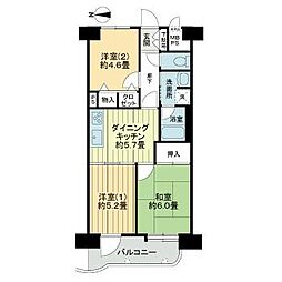 ライオンズマンション北仙台 3DKの間取図画像