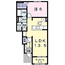 グレイス 1LDKの間取図画像