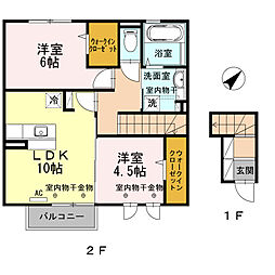 casa bonita（カーサ　ボニータ） 2階2LDKの間取り