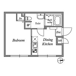 GRAN PASEO方南町 0301 2階1DKの間取り