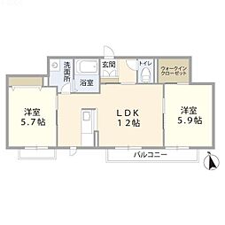 リラフォートJ 2LDKの間取図画像