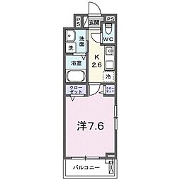 Ｂｏｓｃａｔｏ　Ｑ． 2階1Kの間取り