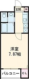 PESONANTSQUARE 1Kの間取図画像