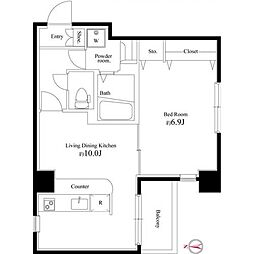 パティーナ本所吾妻橋 3階1LDKの間取り