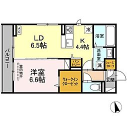 D-ROOM仙台泉 1LDKの間取図画像